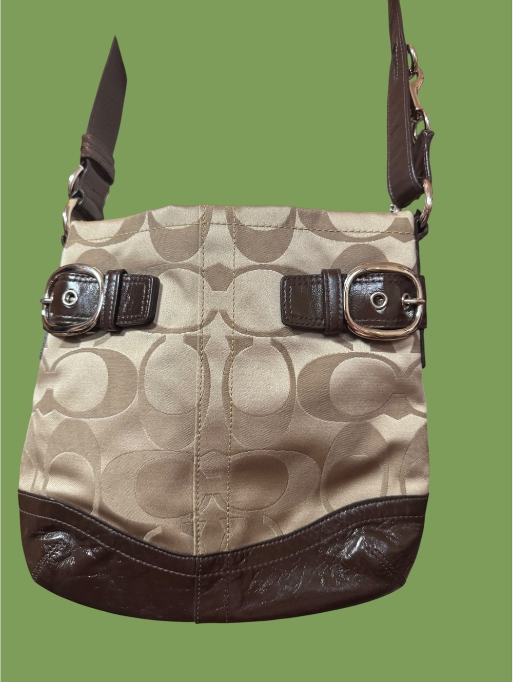Coach F1616 Signature Buckle Shoulder Crossbody Bag